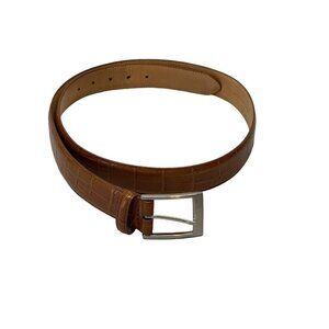 Davis Bros Brothers Leather Belt Genuine Leather Mens Sz 44 Brown